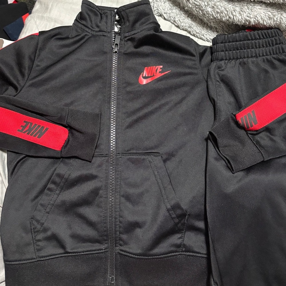 Nike Kids Black and Red Jacket & Pants Set